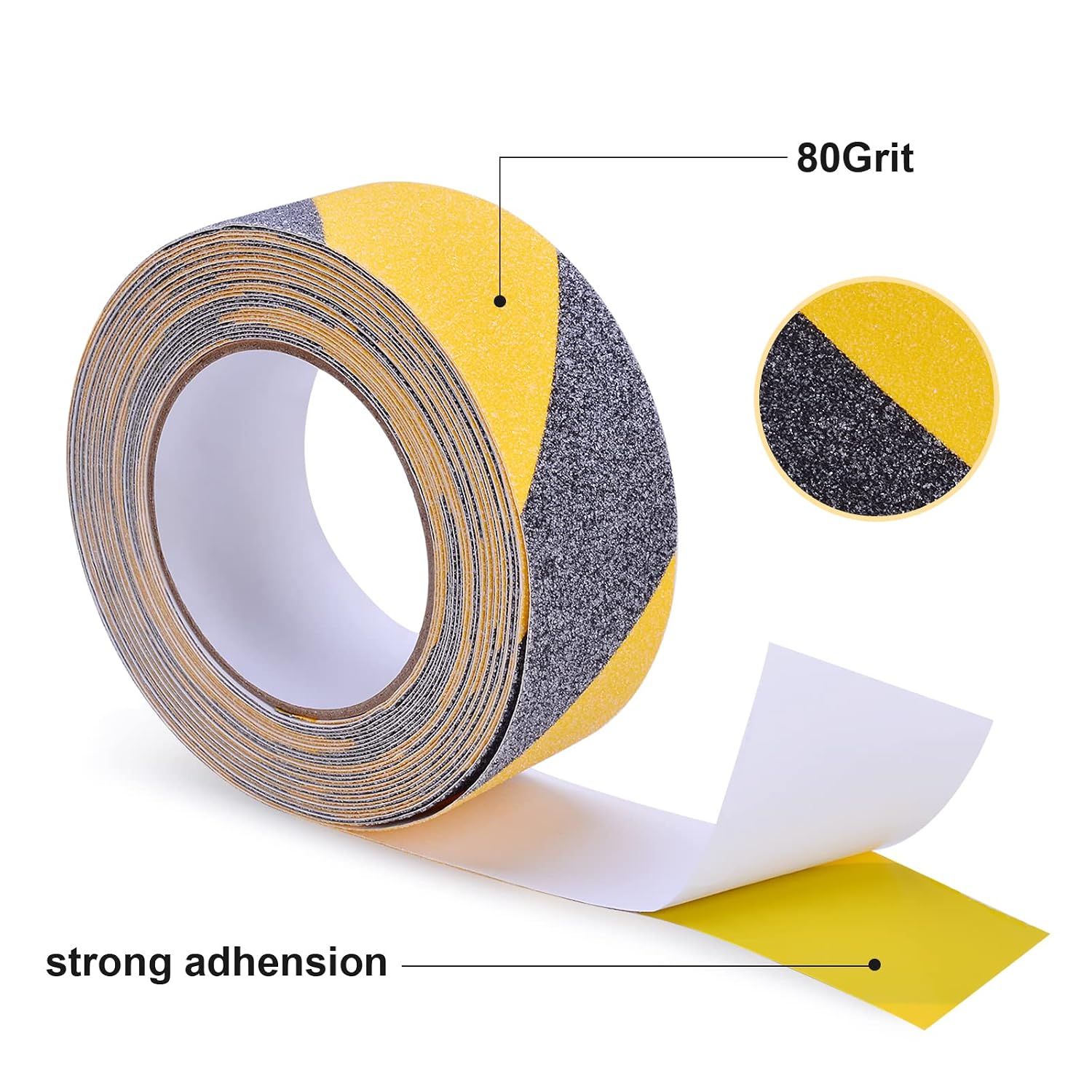 Anti Slip Tape, Waterproof Self Adhesive Yellow 1" x65Ft Grip Tape | High Visibility Safety Warning Tape, High
