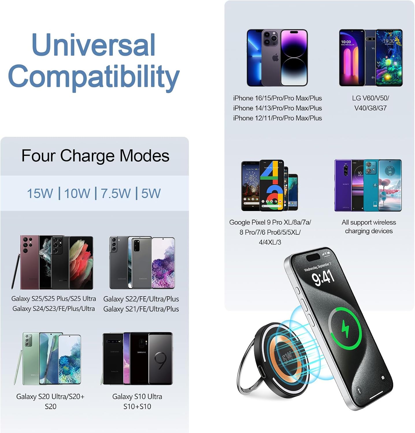 Samsung Magnetic Wireless Charger Fast Charging Pad MagSafe Charger for Samsung Galaxy S25 Plus/S24