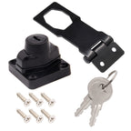 4 Pcs Keyed Hasp Lock, 4 Inch Twist Knob (Black)