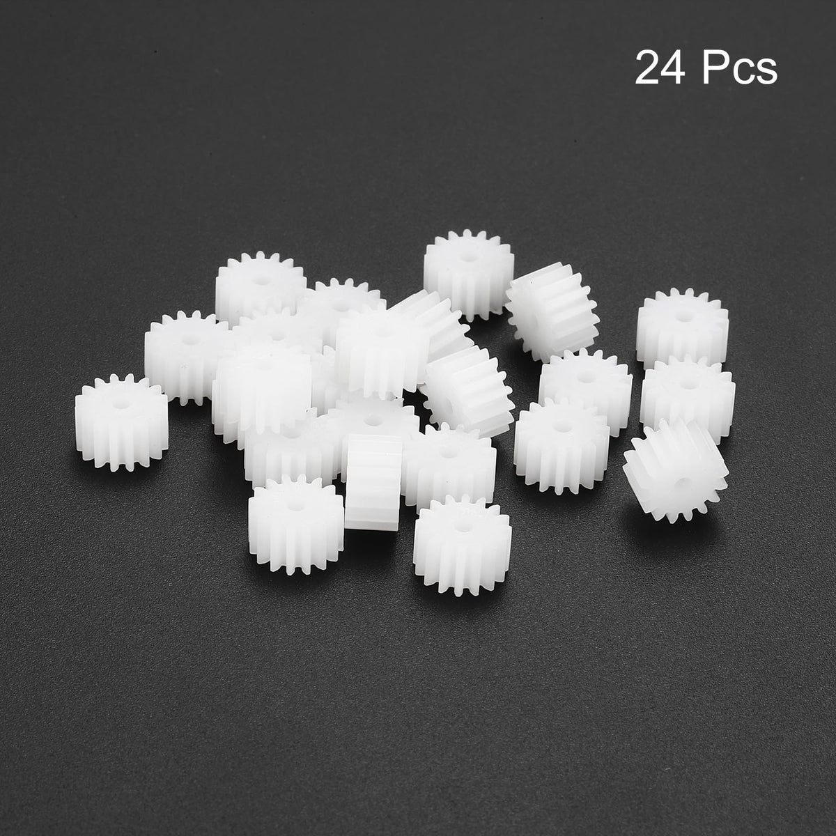 MECCANIXITY 24Pcs Module 0.5 Plastic Gears 16 Teeth 1.75mm ID 5mm White