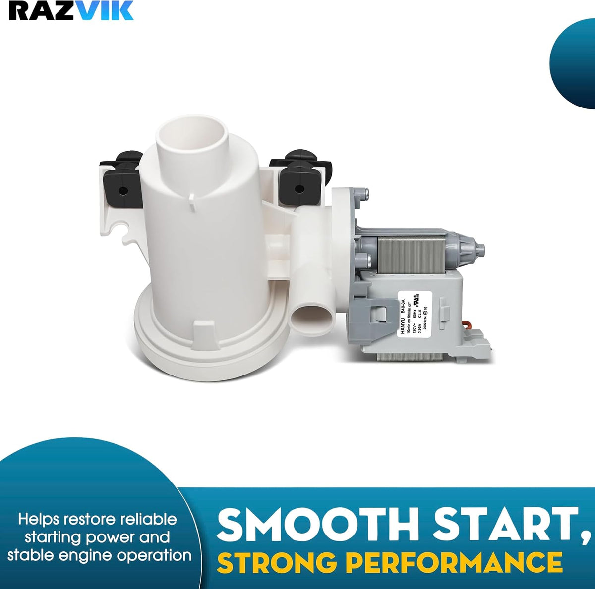 Drain Pump Replacement for Whirlpool WFW61HEBW0 WFW70HEBW0 WFW70HEBW1 WFW80HEBC0 WFW80HEBC1 WFW80HEBW0 WFW80HEBW1 WFW8640BC0 WFW8640BC1 WFW8640BW0 Washer