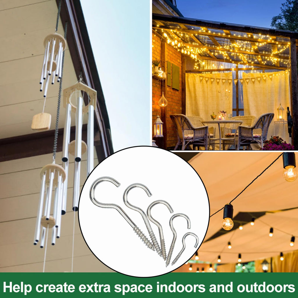 125 Pcs Small Screw Hooks, 5 Sizes Ceiling Hook for Hanging Plants