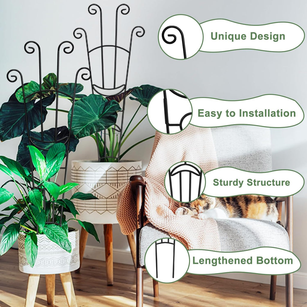 32.6in Monstera Plant Support Stakes for Indoor Plants, Metal Garden Plant Trellis for Climbing Plants, Pothos Vine