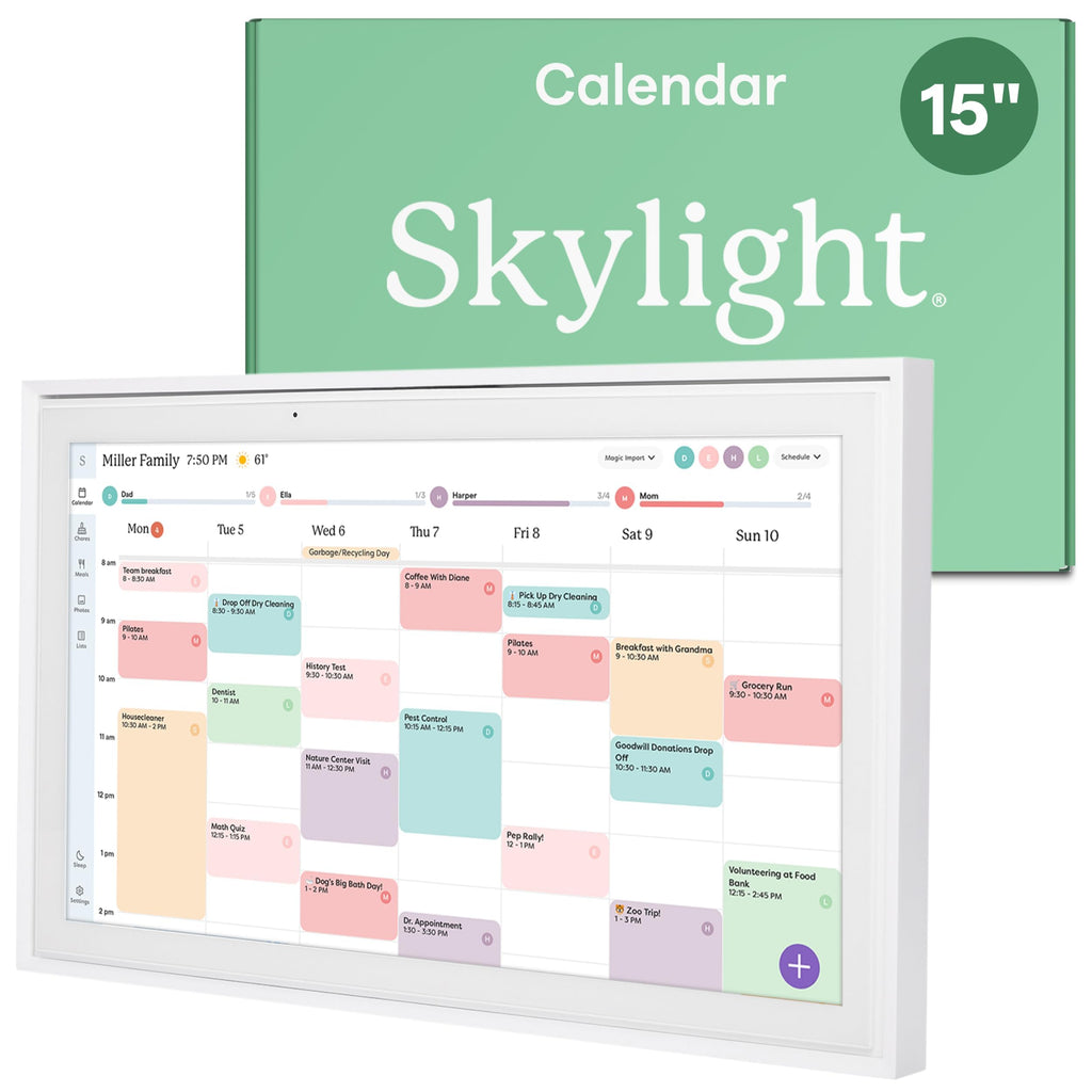 Calendar – 15" Touchscreen Digital Calendar & Chore Chart, White