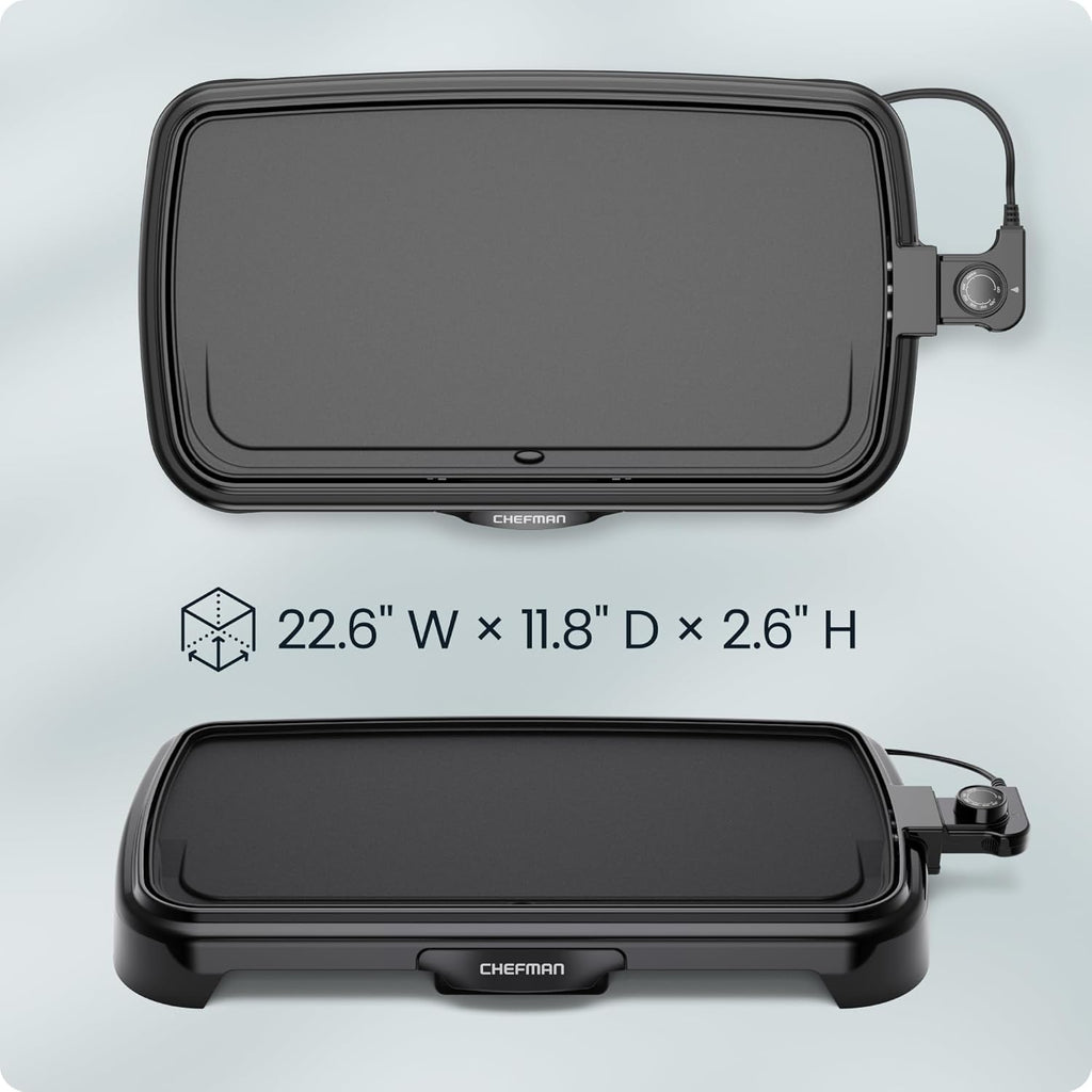 XL Electric Griddle with Removable Temperature Control, Immersible Flat Top Grill, Burger, Eggs, Pancake Griddle