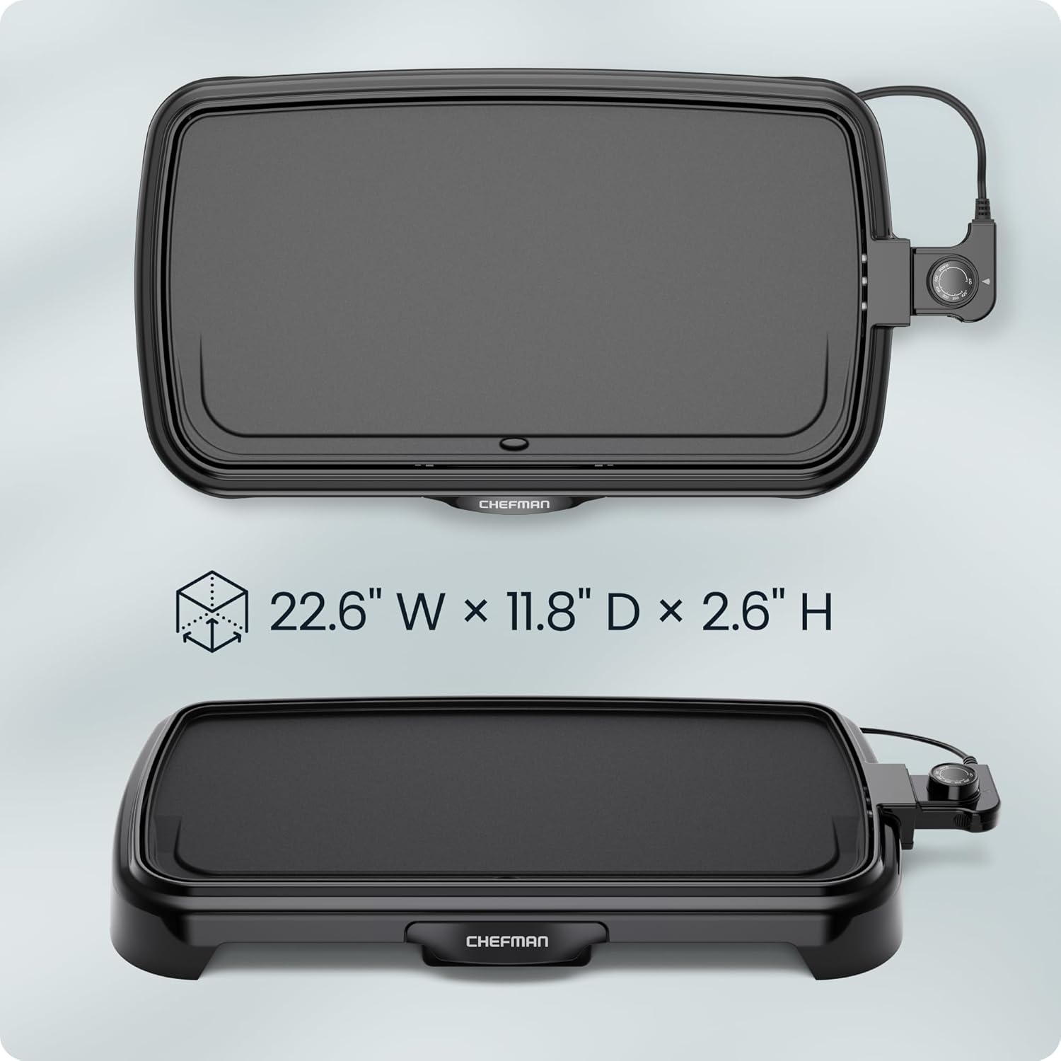 XL Electric Griddle with Removable Temperature Control, Immersible Flat Top Grill, Burger, Eggs, Pancake Griddle