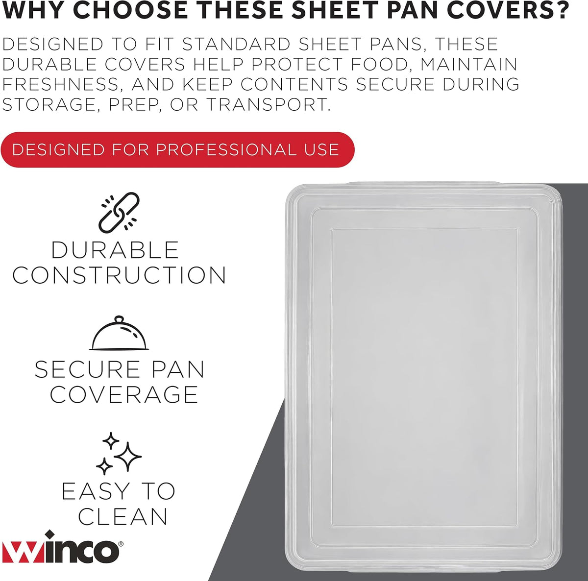 Covers for Aluminum Sheet Pan, 18 by 26-Inch , Clear