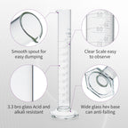 Labvida 4PCS 100ml Graduated Cylinders, 3.3 Borosilicate Glass, LVE005