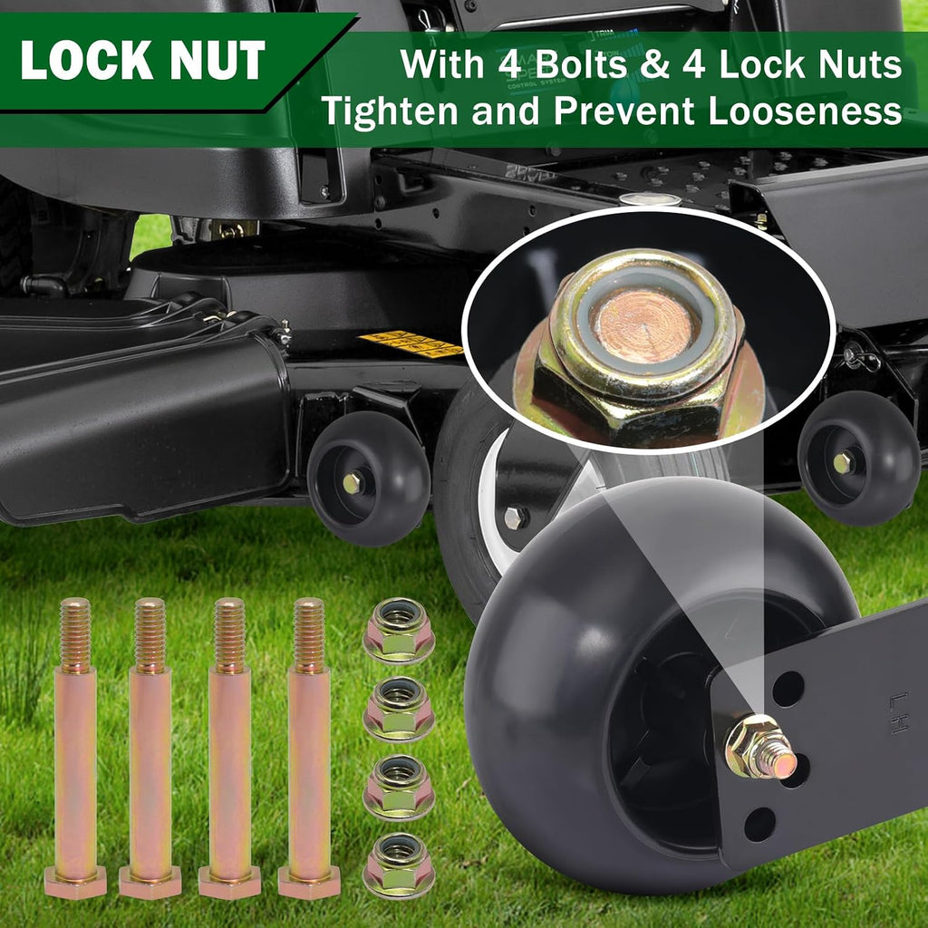 CheeMuii 4 Pack 753-04856A 5" Lawn Mower Deck Wheels Kit with Bolts & Nuts