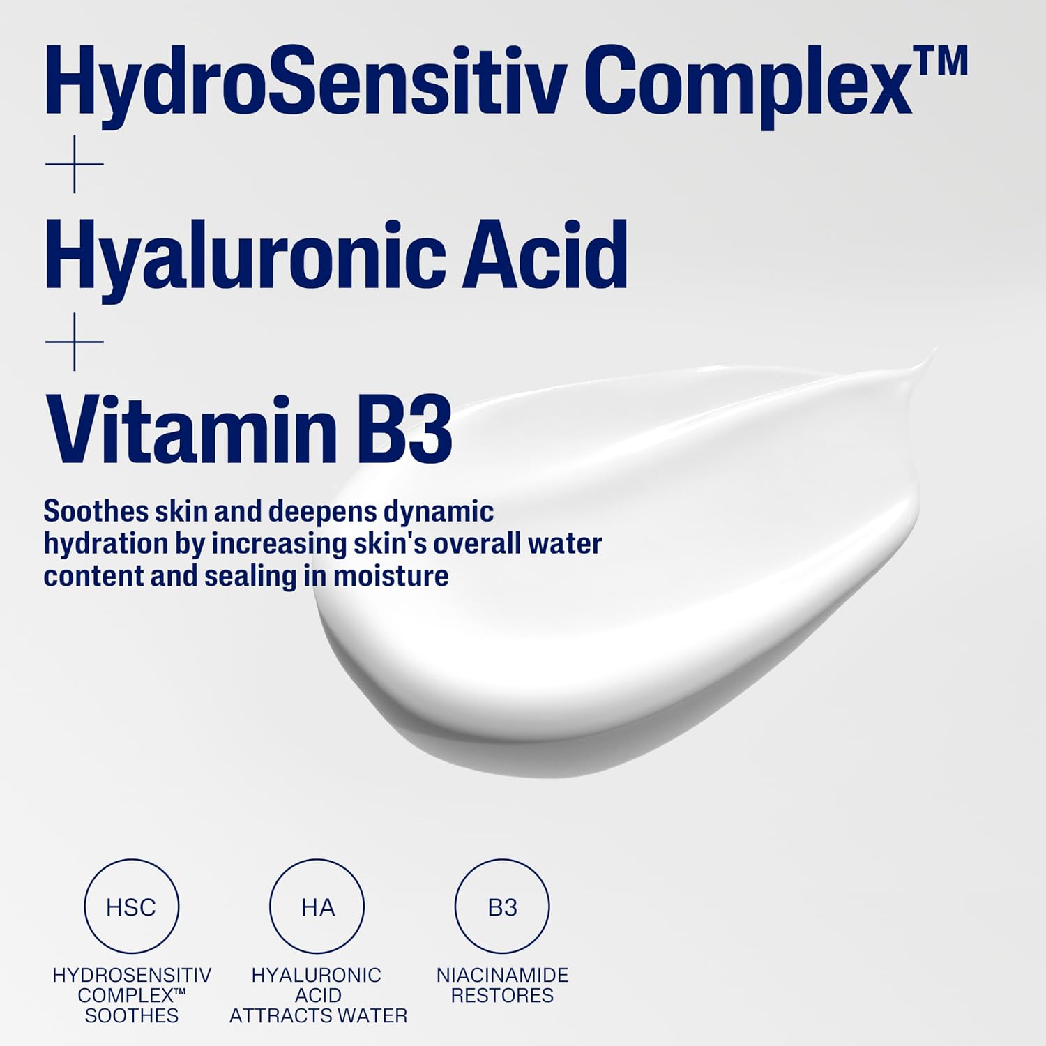 Deep Hydration Face Cream, Dry, Sensitive Skin Care, 1.7oz | 48-Hour Hydration, Hyaluronic Acid, Vitamin E & B5