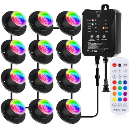 Pond Lights LED Underwater - Waterproof RGBW Fountain Lights Submersible Outdoor Waterfall Light Underwater Light