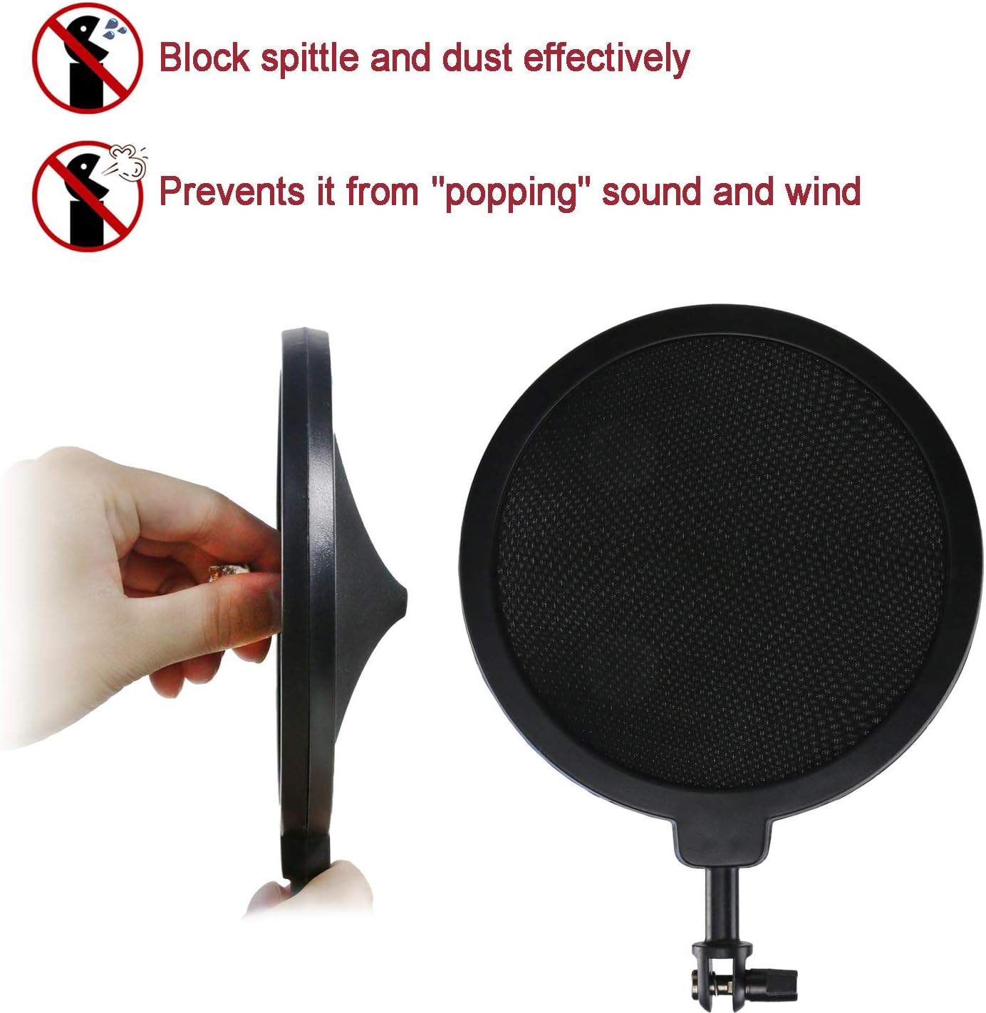 Blue Spark Shock Mount with Pop Filter, Windscreen and Shockmount to Reduce Vibration Noise Matching Mic Boom Arm for