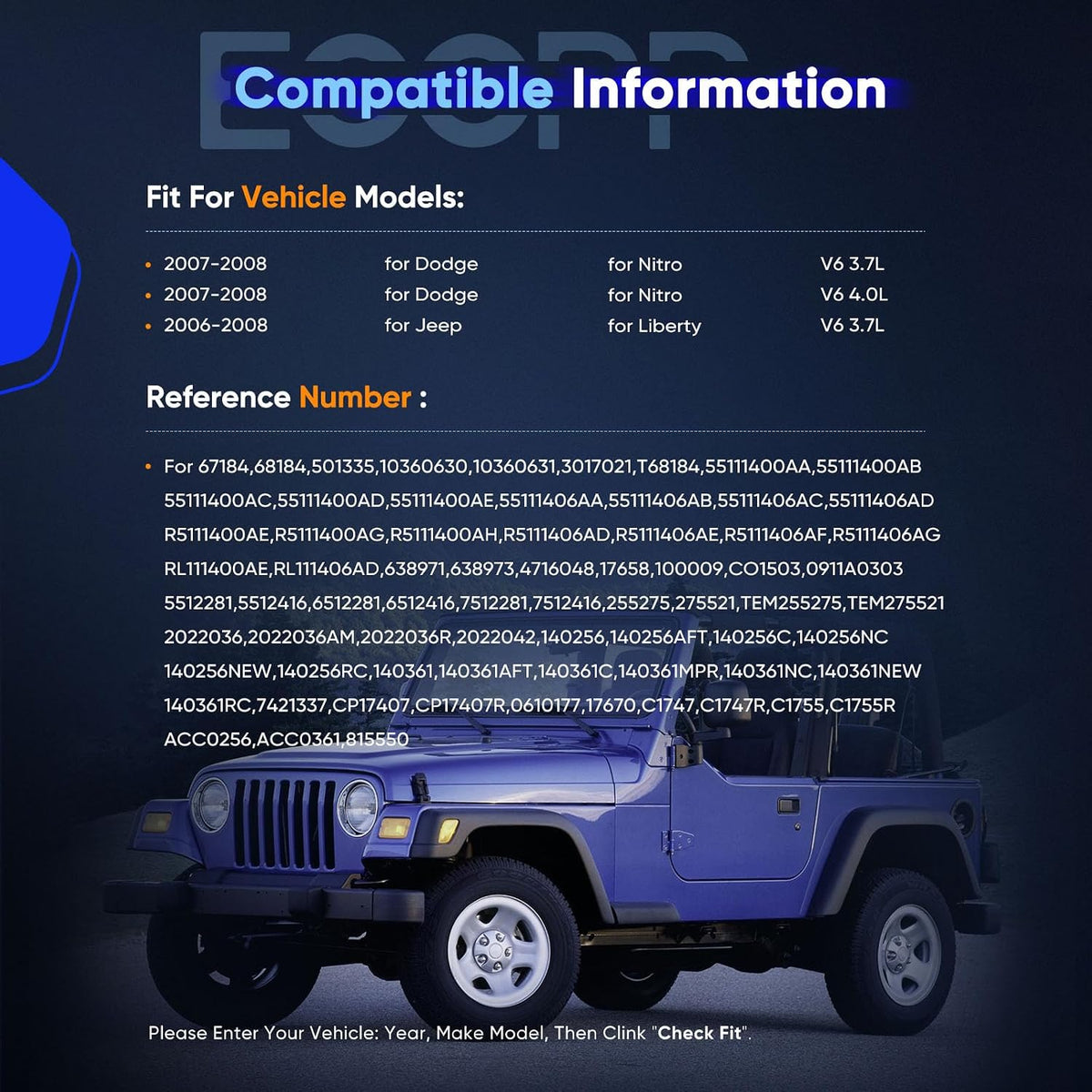 ECCPP AC Compressor 2006-2008 fit for Jeep Liberty 3.7L