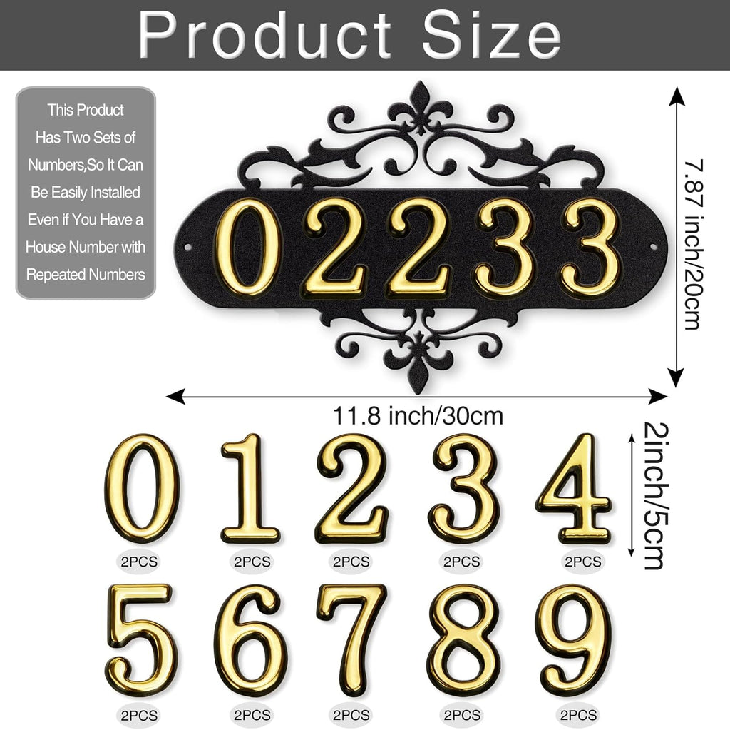 House Numbers for Outside,Metal House Address Numbers for Hotel House Home Office Garden Decorative Wall,Black Modern