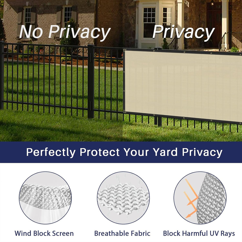 Privacy Fence Screen Heavy Duty Windscreen Fencing Mesh Fabric Shade Net Cover with Brass Grommtes for Outdoor Wall