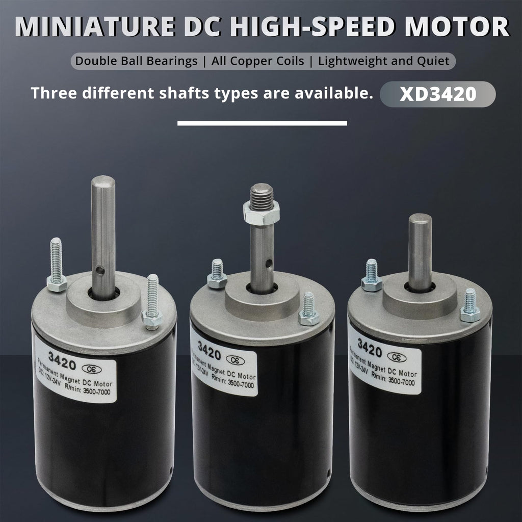 MAKERELE High Torque DC Motor 12V/24V 30W, Short Shaft, 3500/7000RPM