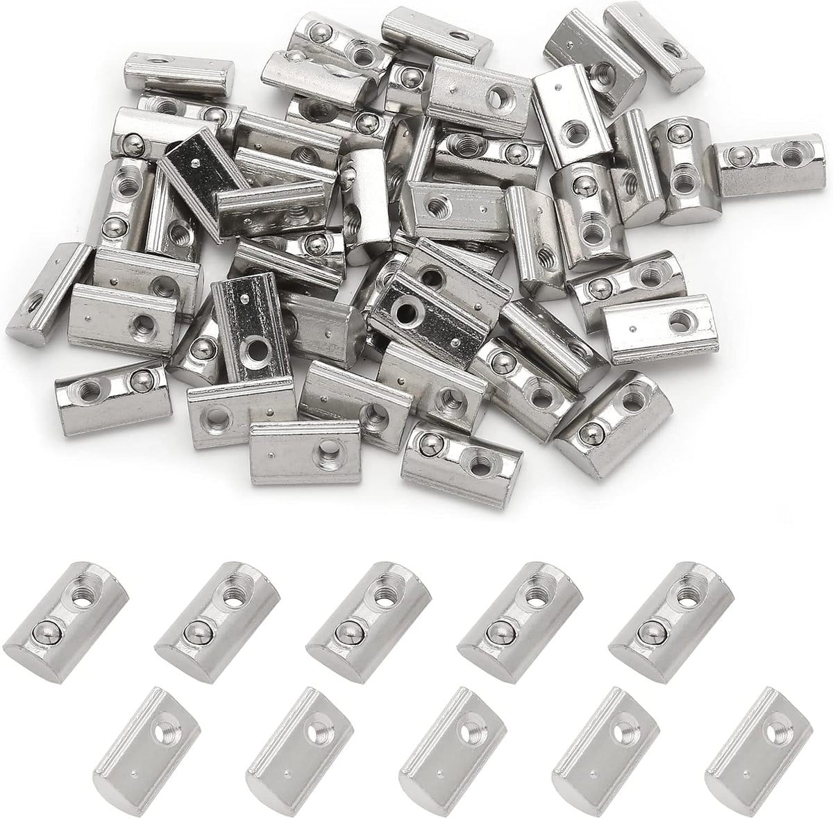 50Pcs M3 Spring T Nut 2020 Extrusion Slot 6mm Nickel Plated