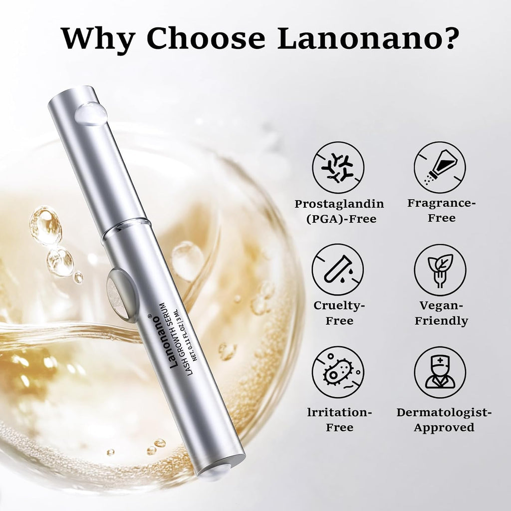 Lash Serum, Eyelash Growth Serum for Longer, Fuller Looking Lashes