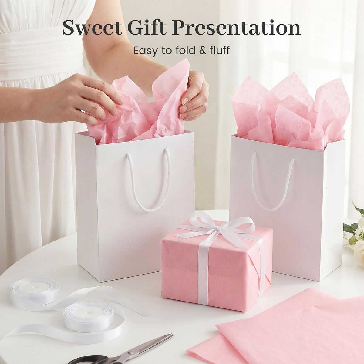 120 Sheets Light Pink Tissue Paper, 14 X 20 inches