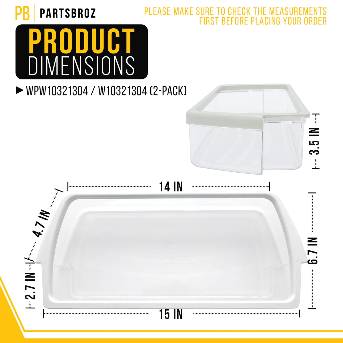 Refrigerator Door Shelf Bin for Kenmore 106.59122801 (2-Pack)
