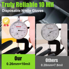 10 Mil Heavy Duty Black Nitrile Mechanic Gloves, 50 Count M