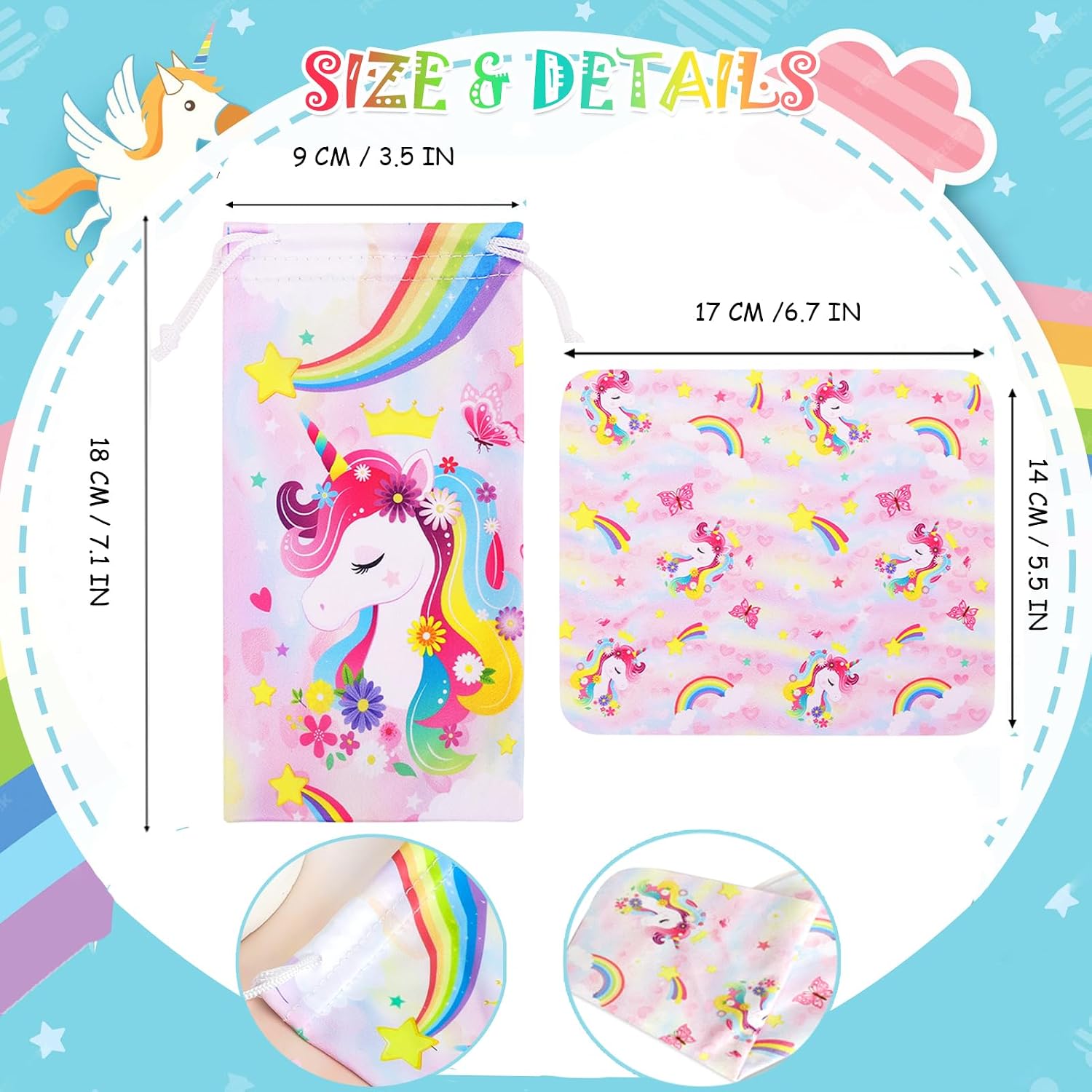 Kids Sunglasses Girls,UV Protection Unicorn Heart Toddler Sunglasses Glasses Pouch for Childrens Party Beach Glasses