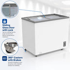 Commercial 7.0 Cu.Ft Ice Cream Display Freezer, Flat‑Top Sliding Glass Door