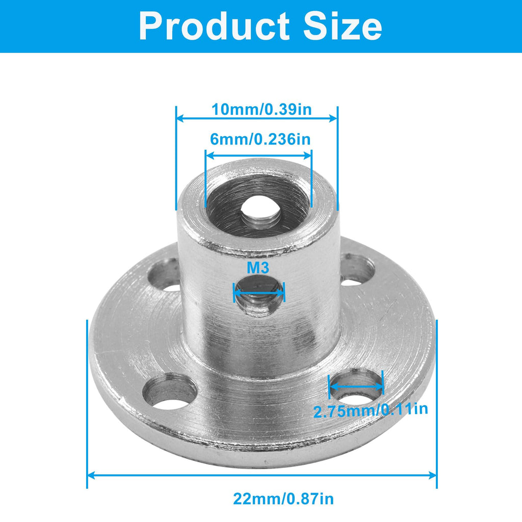 PHITUODA 4 Pcs 6mm Rigid Flange Coupling Connector