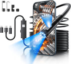 Endoscope Camera with Light, 1920P HD Borescope with 8 Lights (Dual Lens)