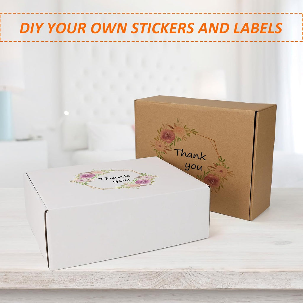 20 Pack 12x9x4 Shipping Boxes, 10 Pack White and 10 Pack Brown Corrugated Cardboard Box for Mailing, Packaging, Small