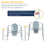 Heavy Duty Bariatric Folding Bedside Commode Seat