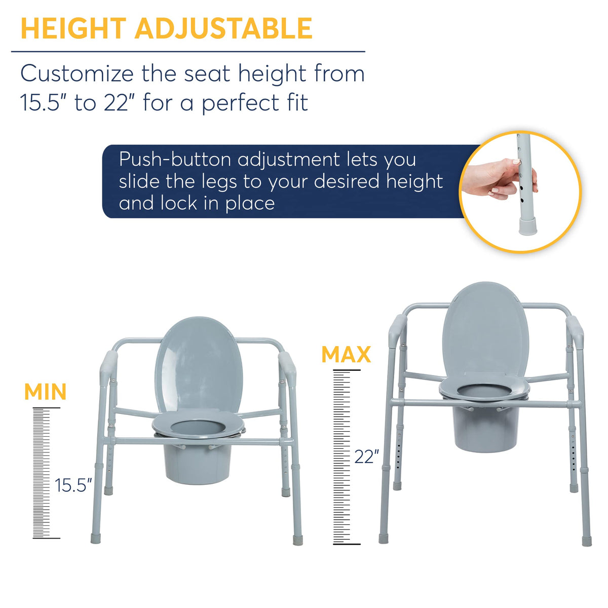 Heavy Duty Bariatric Folding Bedside Commode Seat