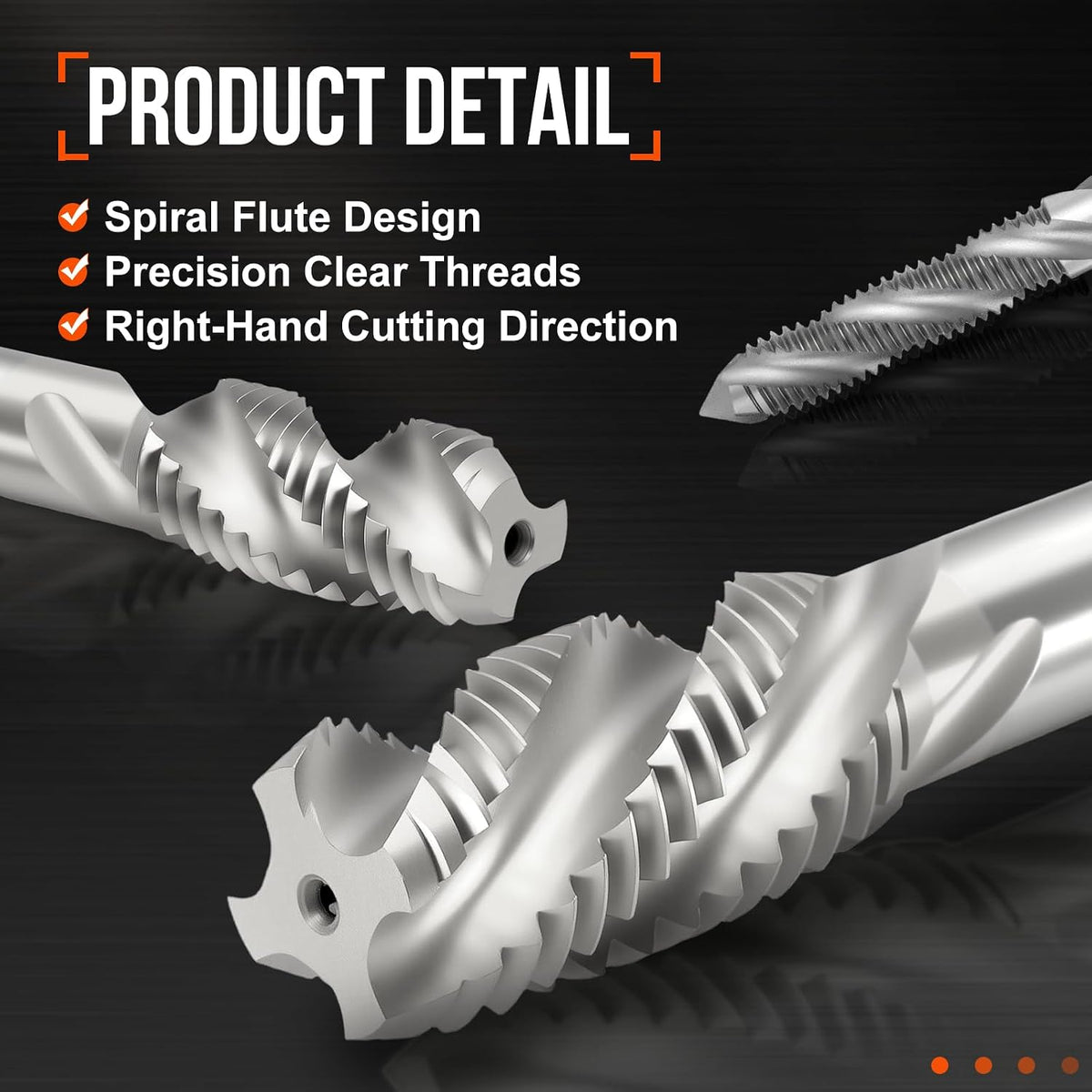 M2.5x0.45 Spiral Flute Thread Tap M2 High Speed Steel Polished