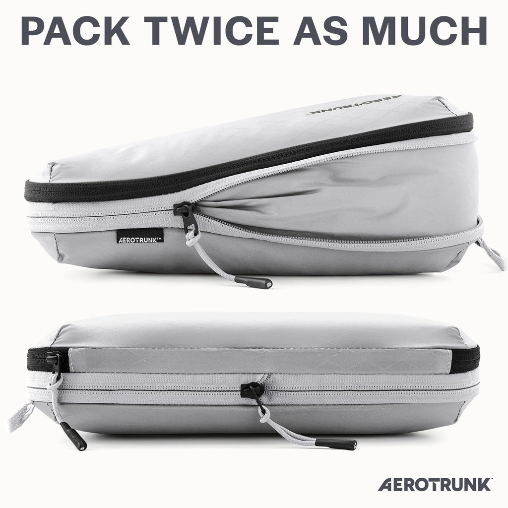 Ultralight Compression Packing Cubes for Travel, 3-Pack, Grey