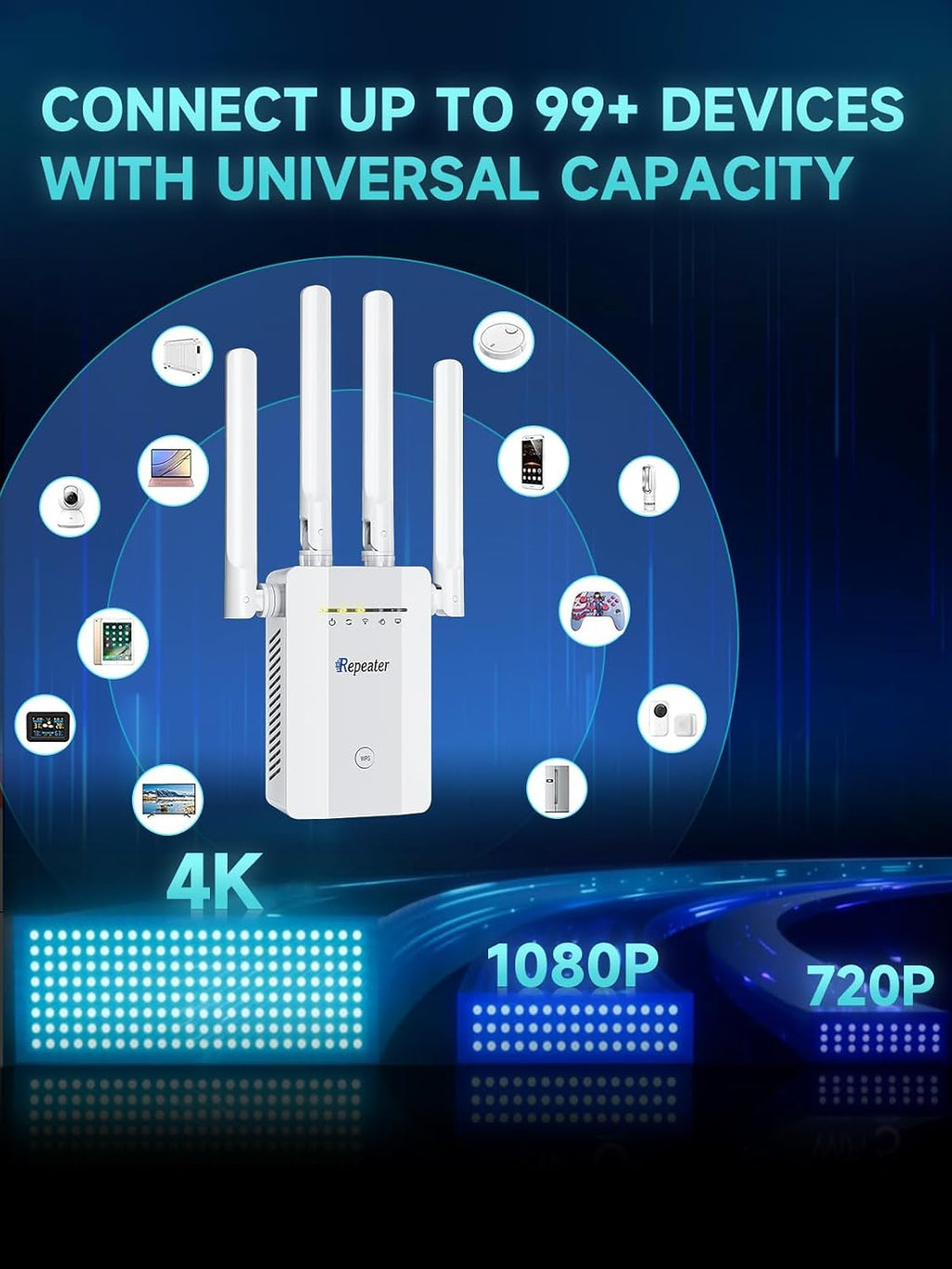 2026 WiFi Extender Signal Booster for Home, 16ksq.ft Long Range WiFi Repeater Wireless Routers Signal Amplifier, Mesh