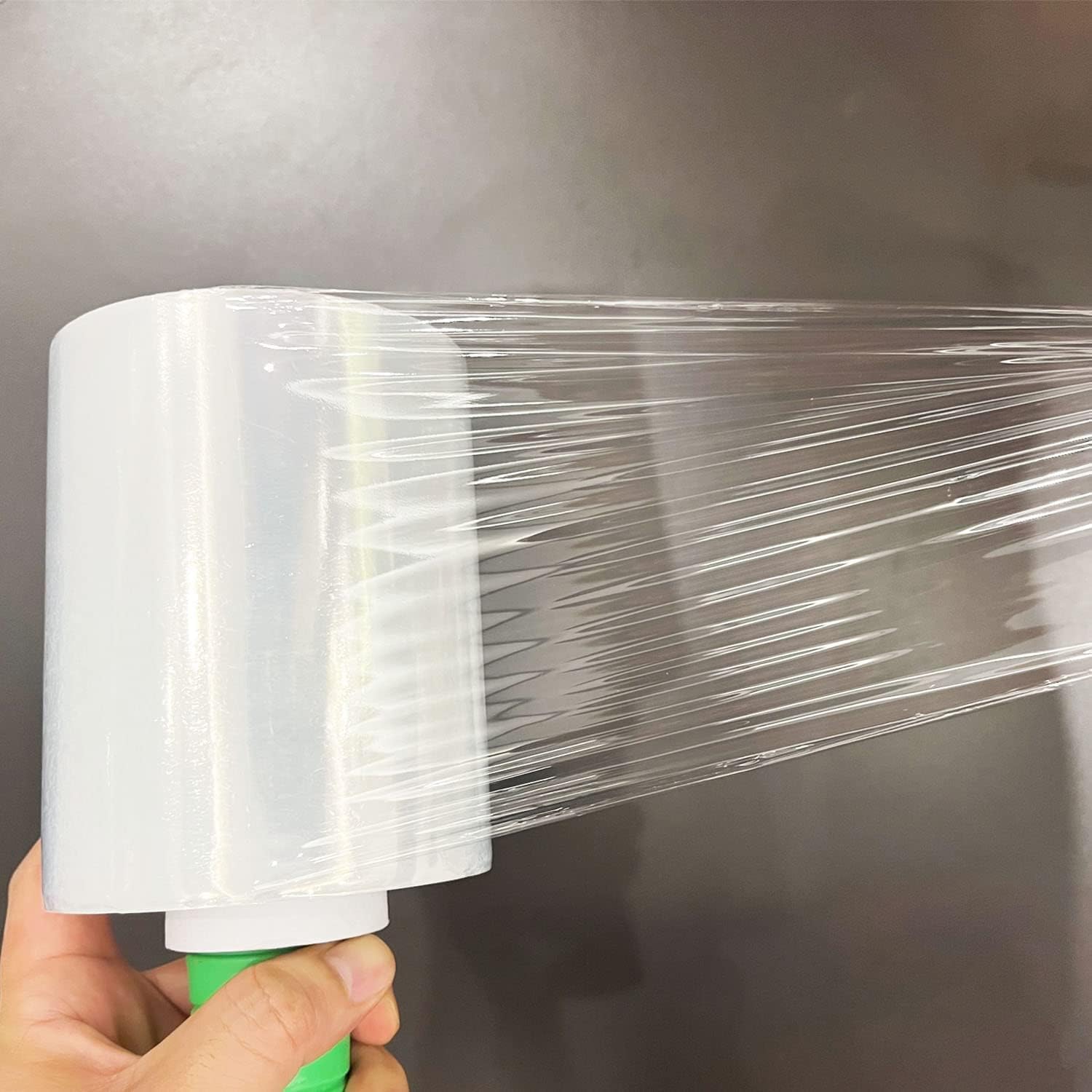 2-Pack Industrial Mini Clear Stretch Wrap Film 80 Gauge 5.1" 1000ft for Pallet Wrap with Plastic Handle,Durable