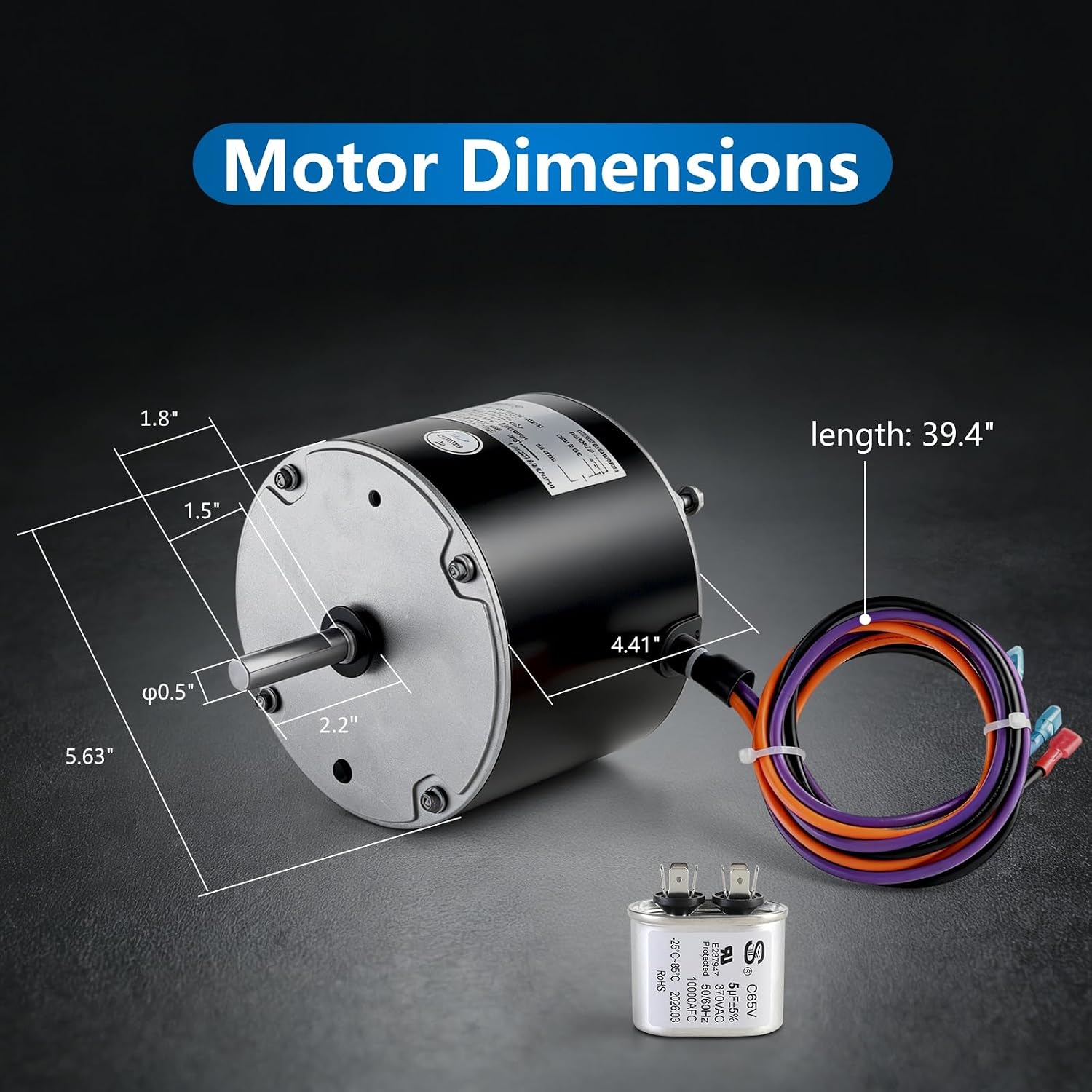B13400251S B13400251 Condenser Fan Motor 1/6 HP 208-230V 1075 RPM Fan Motor | Replaces for Goodman Amana Janitrol