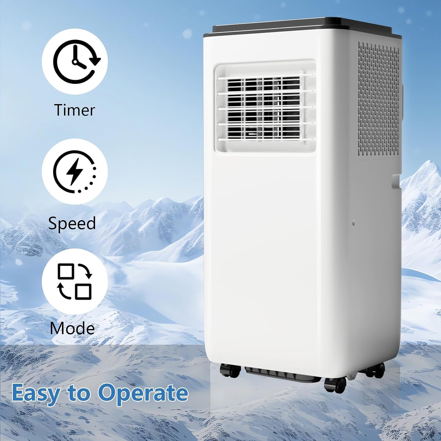 8000 BTU Portable Air Conditioners, 3-in-1 Portable AC Unit with Remote Control, Cool, Dehumidifier & Fan Modes for