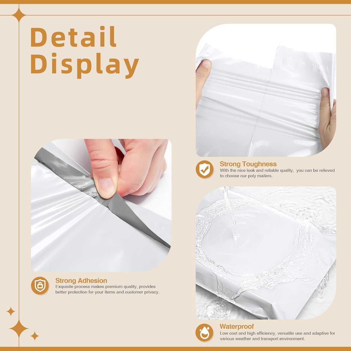 Extra Large Poly Mailers 24x36" 5 Pcs, XXL Jumbo Shipping Bags,White