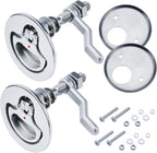Boat Cam Latch, Marine 316 Stainless Steel Boat Hatch Latch with Back Plate, Flush Pull Handle & Adjustable Arm Includes Installation Screws Marine Hatch Deck Hardware for Ships, Yachts, RVs 1pcs/2pcs
