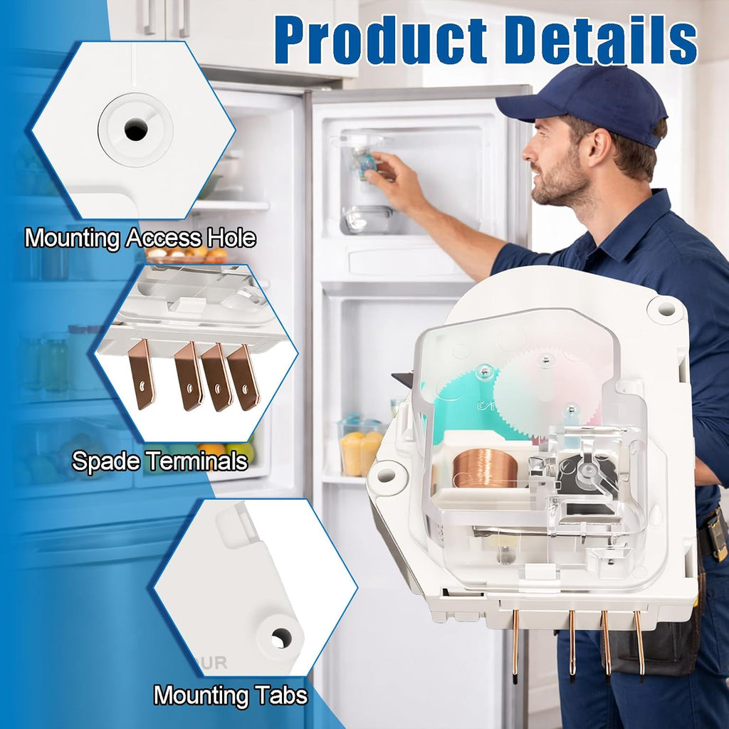 241705102 Refrigerator Defrost Timer Compatible with Frigidaire and Crosley