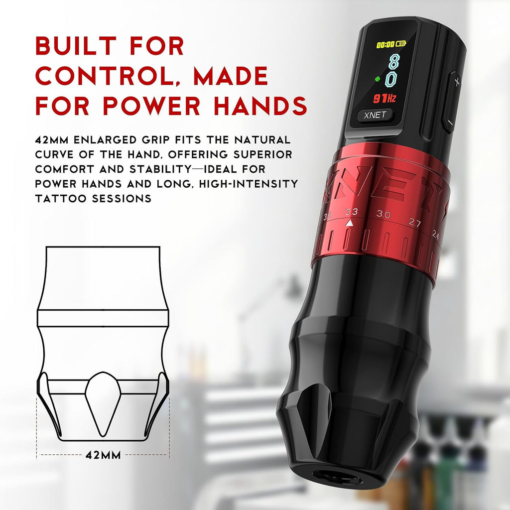 Bestia Adjustable Stroke Tattoo Machine Wireless Rotary Cartridge Tattoo Pen with Extra 2400mAh Battery Coreless