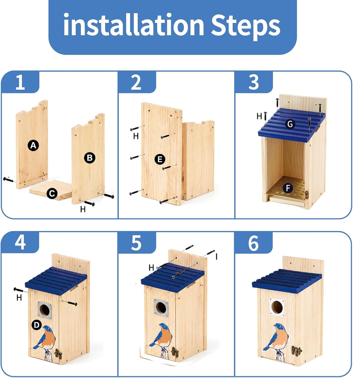 Bird Houses for Outside - Bluebird Houses with Metal Predator Guard