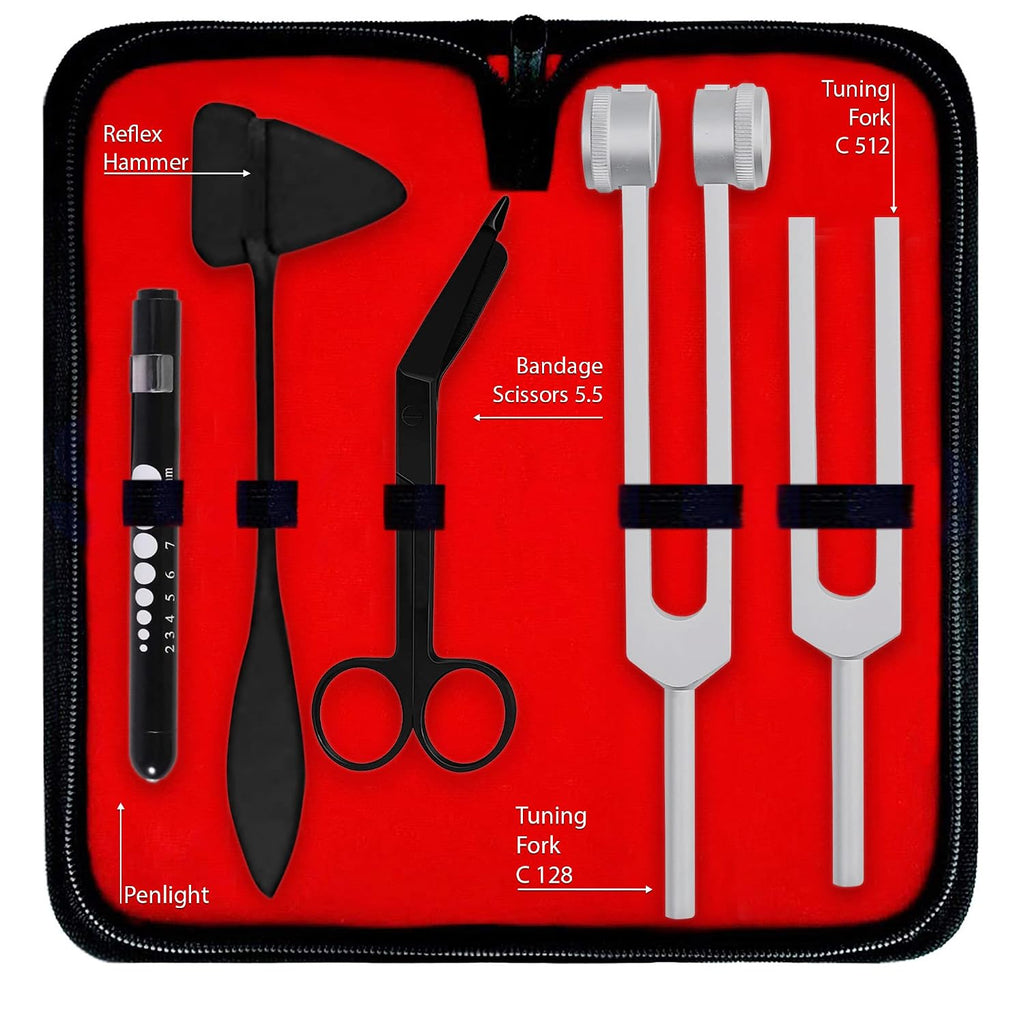 Nurse Essentials for Work Starter Kit, Stethoscope, Blood Pressure Monitor, Otoscope, Tuning Forks and More. 18 Pcs