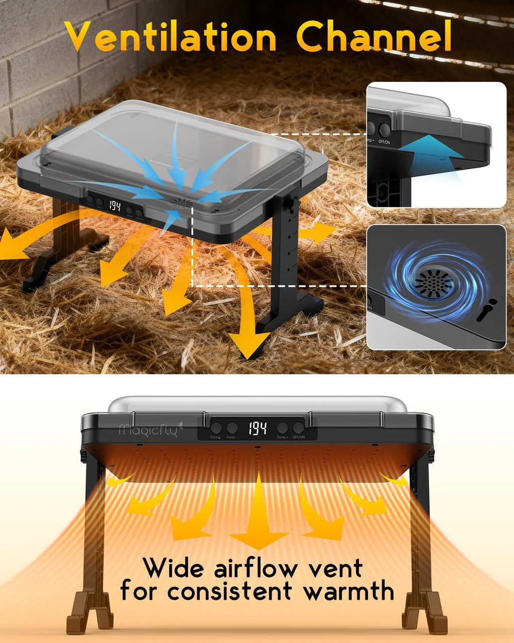 Brooder Plate for Chicks, 200W Smart Radiant Chicken Coop Heater