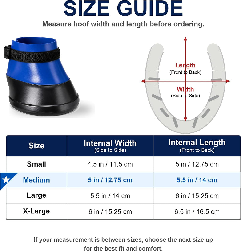 Rubber Medical Hoof Boot, Royal Blue