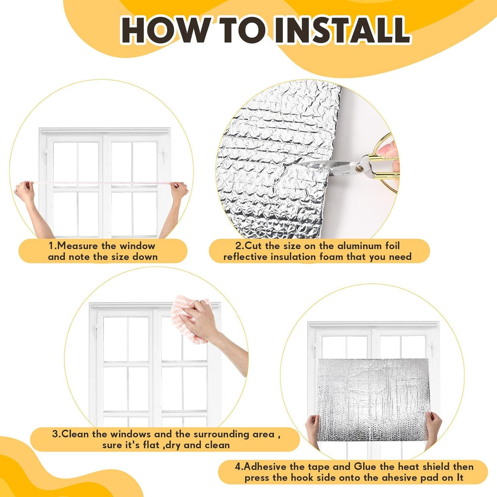 24 Pcs Garage Door Insulation Panels Kits Double Bubble Reflective Aluminum Foil Radiant Barrier Thermal Insulation