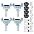 ChillWaves Iron Air Hose Fitting, 1/4" Hose Barb 2 Lug Universal Coupling, Chicago Fitting(4-PACK)
