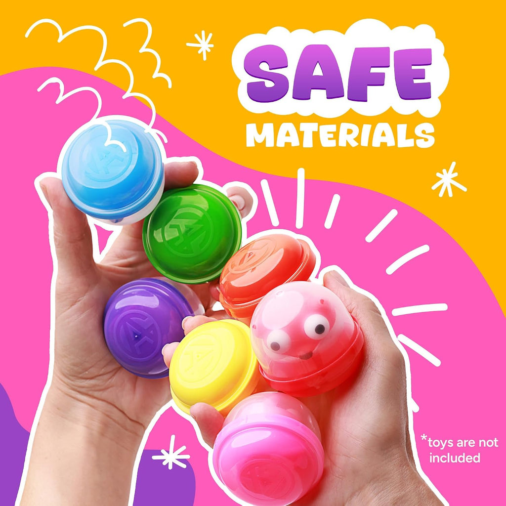 Vending Machine Capsules - 2 Inch Frosty-Clear Acorn Capsules - 50 Pcs Empty Toy Capsules - 7 Colors Plastic Capsules