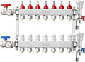 ABST PEX Manifold,7 Loop Stainless Steel Floor Radiant Heat Manifold Kit